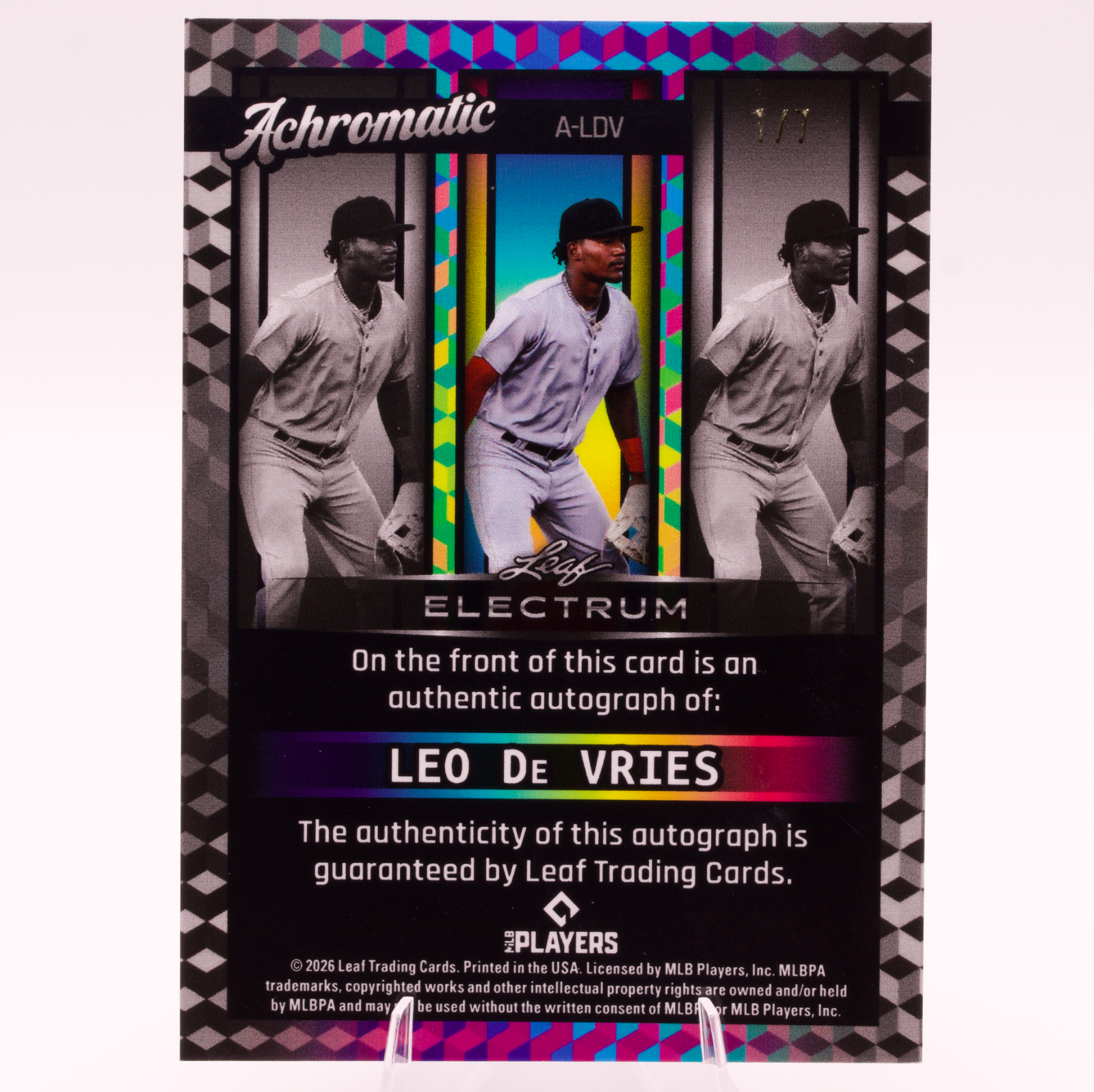 2026 Leaf Electrum Achromatic Leo De Vries Auto 1/7 A-LDV Athletics Autograph
