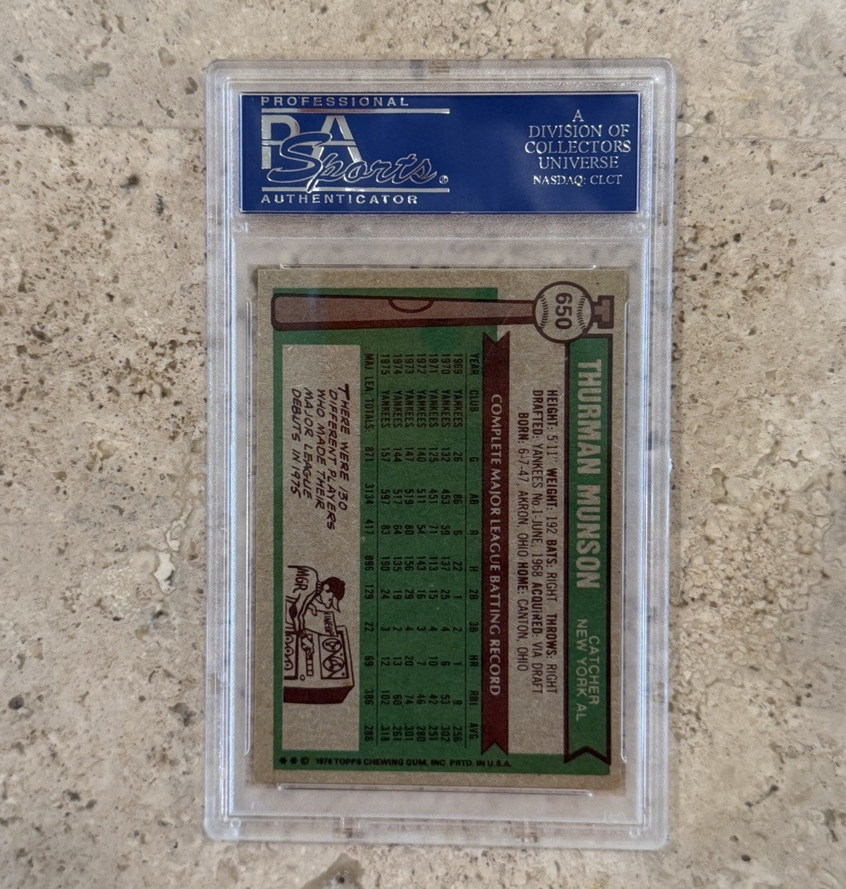 1976 Topps Thurman Munson #650 PSA 8 NM-MT New York Yankees Captain Baseball