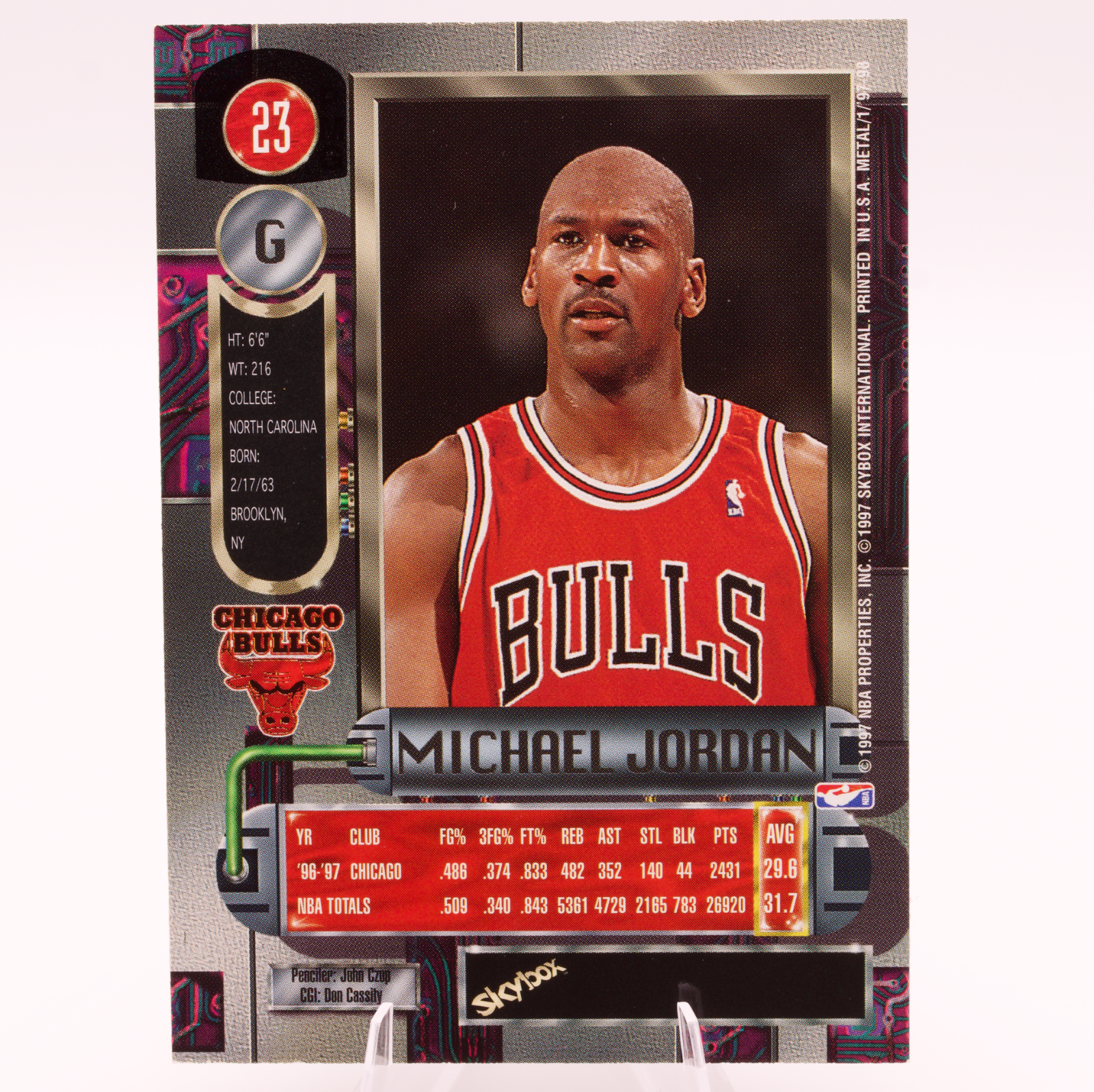 1997-98 Skybox Metal Universe Michael Jordan #23 Chicago Bulls HOF Base Card