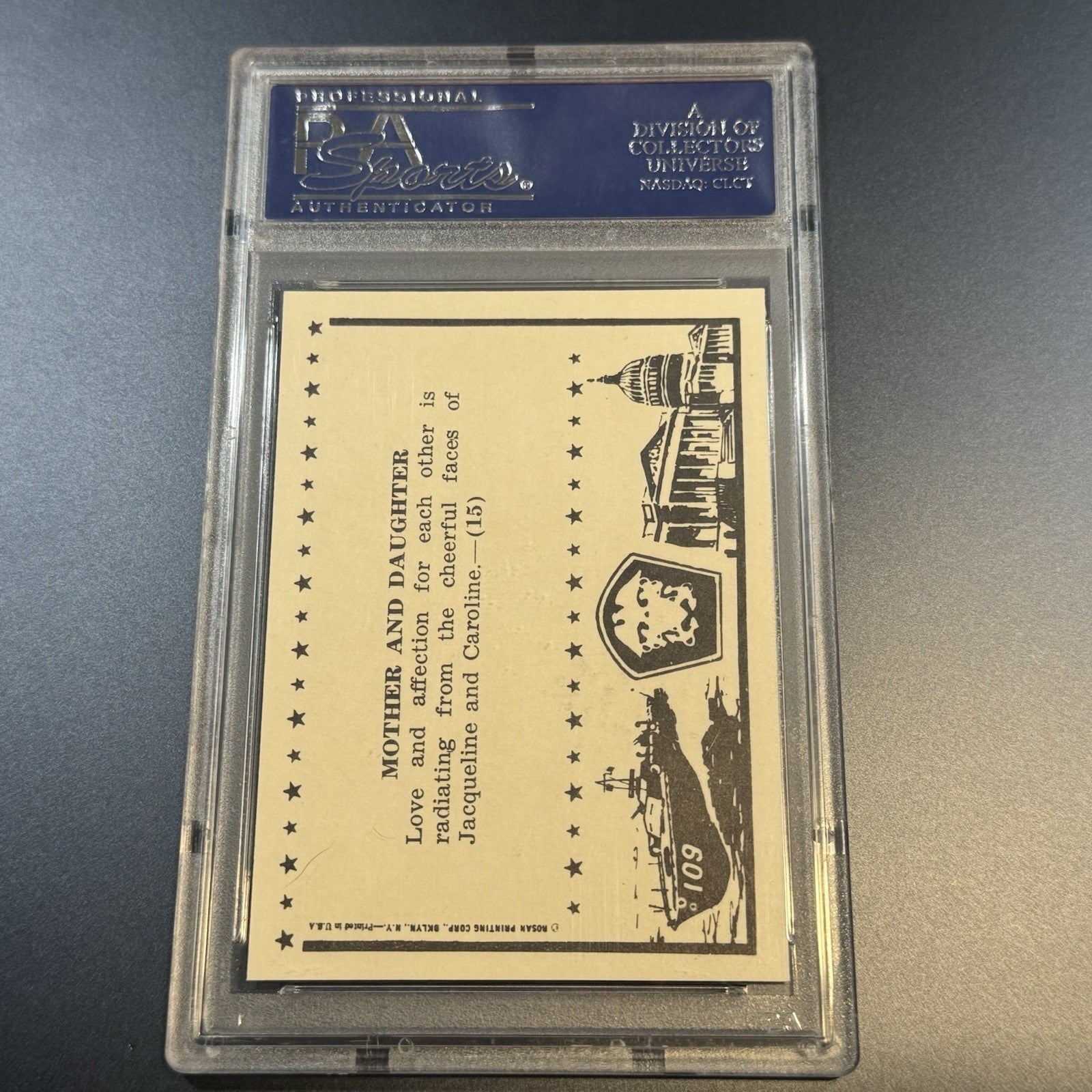 1963 Rosan JFK #15 Mother and Daughter • PSA 9 MINT • Jackie & Caroline Kennedy