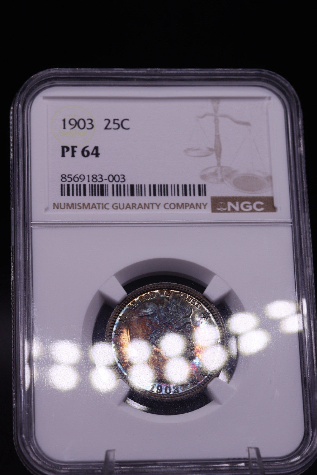 1903 Barber Quarter 25C - NGC PF 64 - Stunning Proof Toning
