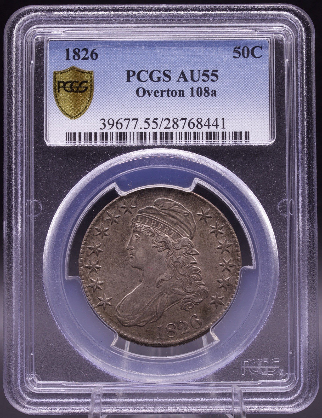 1826 Capped Bust Half Dollar O-108a PCGS AU55 Original Toned Early US Silver