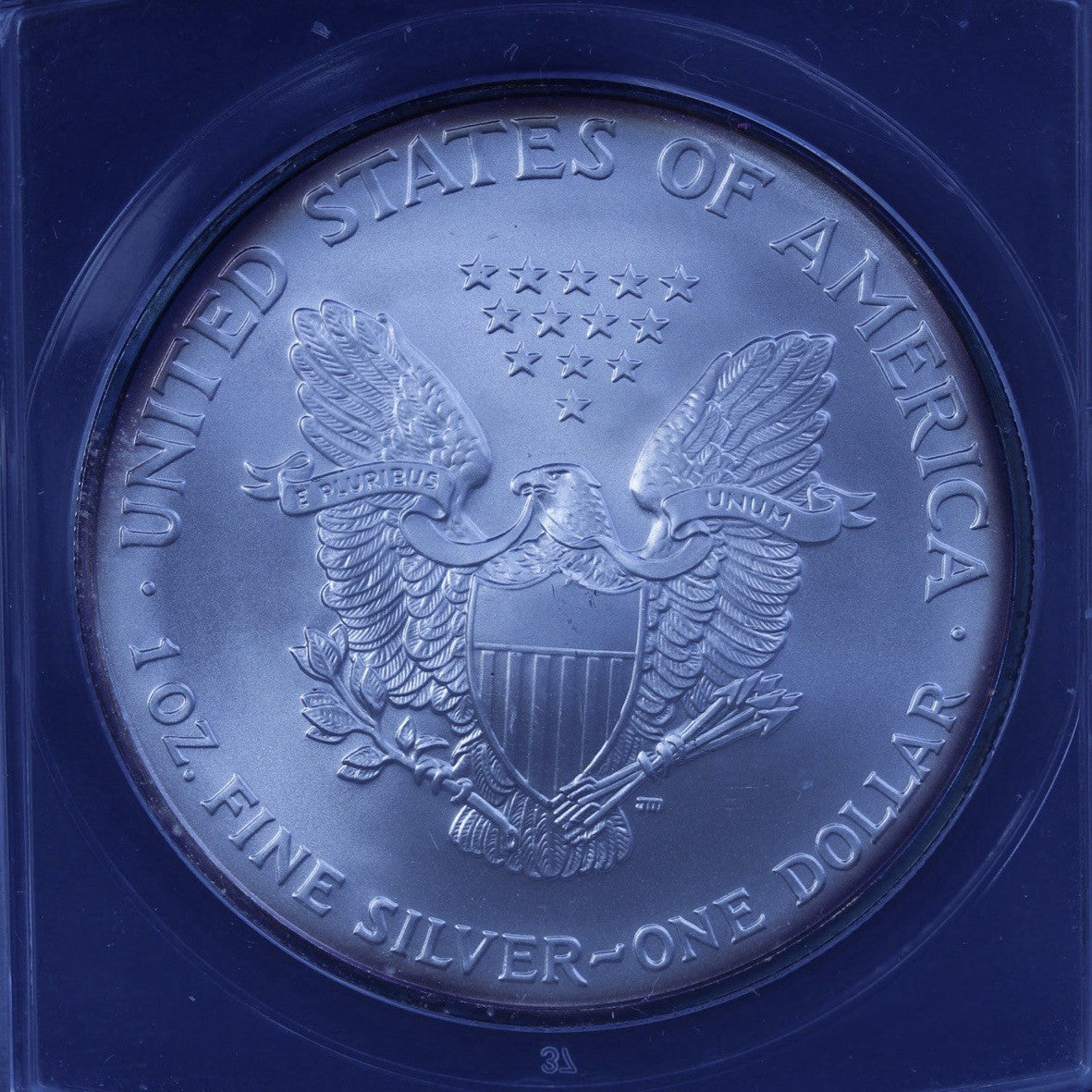 2007 Silver Eagle $1 ANACS MS69 • Reagan Label • Peripheral Toning • 1 oz Silver