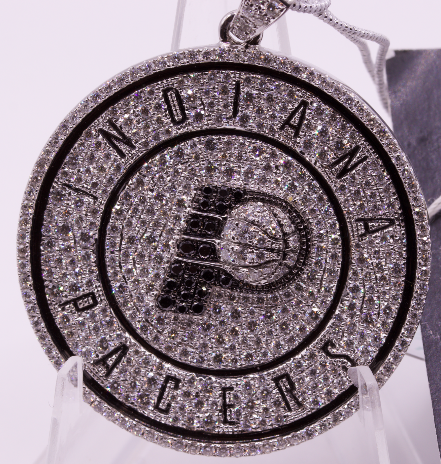 Indiana Pacers NBA Gameplan 14K White Gold Diamond Pendant 3.56ctw