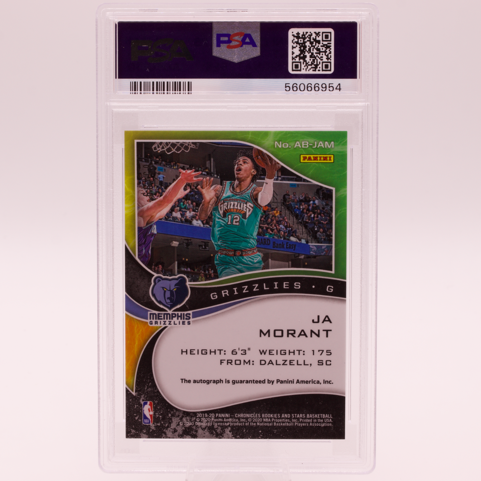 Ja Morant 2019 Chronicles Airborne Signatures RC Auto /99 PSA 10 Auto 10 GEM MT