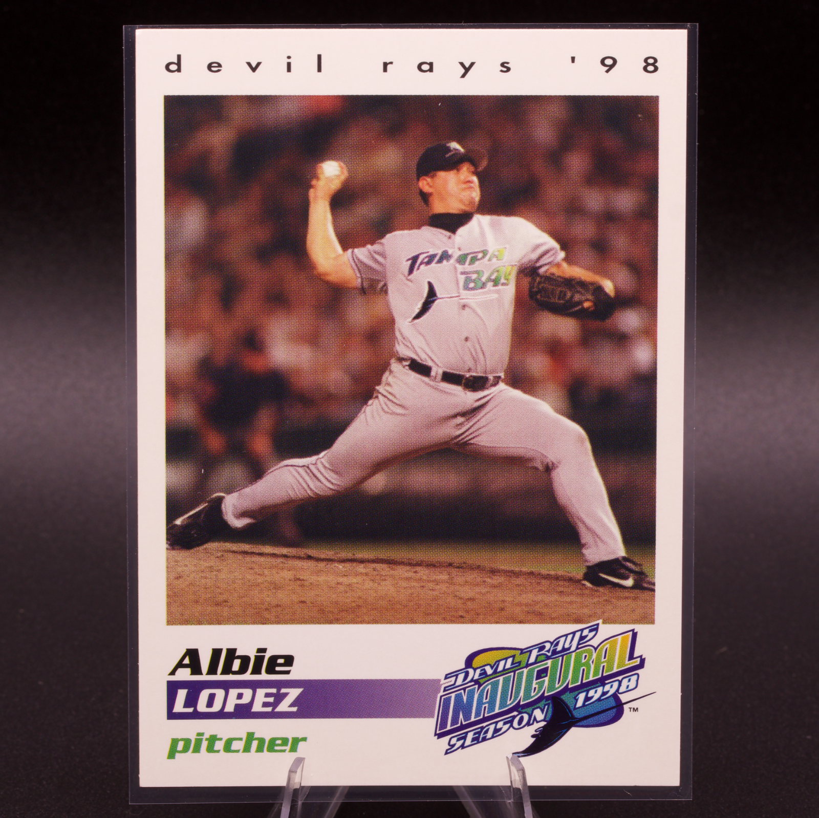 1998 Tampa Bay Devil Rays Team Issue Albie Lopez #15 Inaugural Season Card