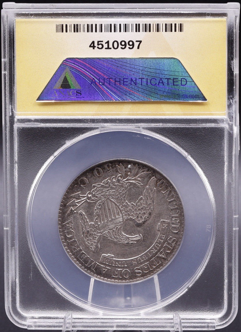 1825 Capped Bust Half Dollar Planchet Streak AU55 Details ANACS O-111 R2 50C