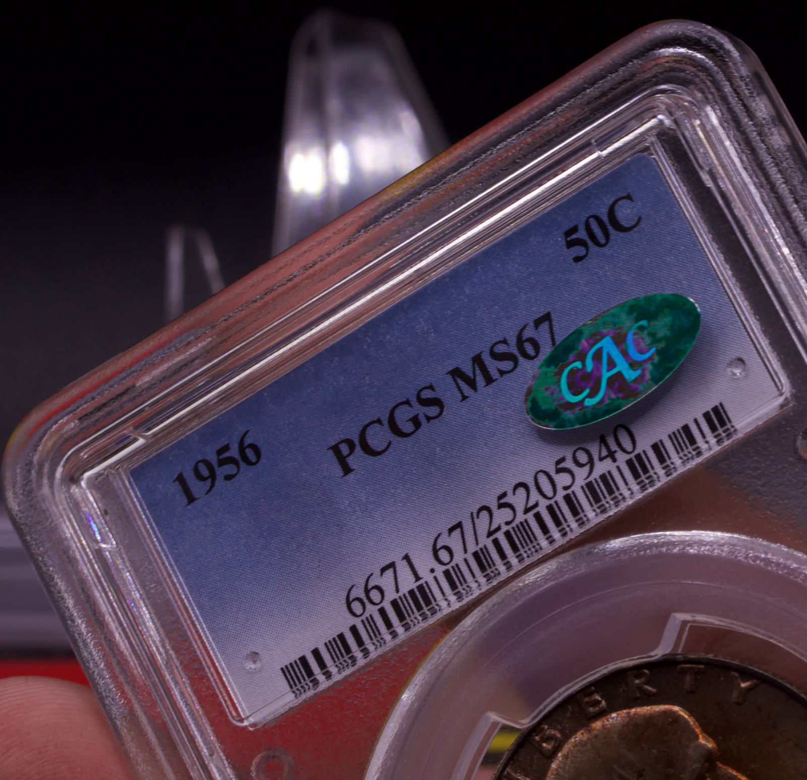 1956 FranklinHalf Dollar PCGS MS67 Toned - CAC