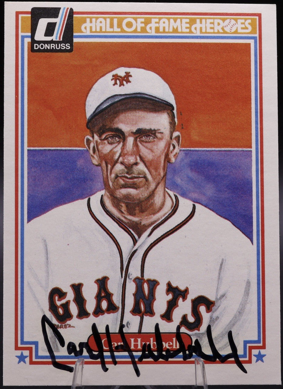 CARL HUBBELL Signed Autograph AUTO 1983 Donruss Hall of Fame Heroes #33