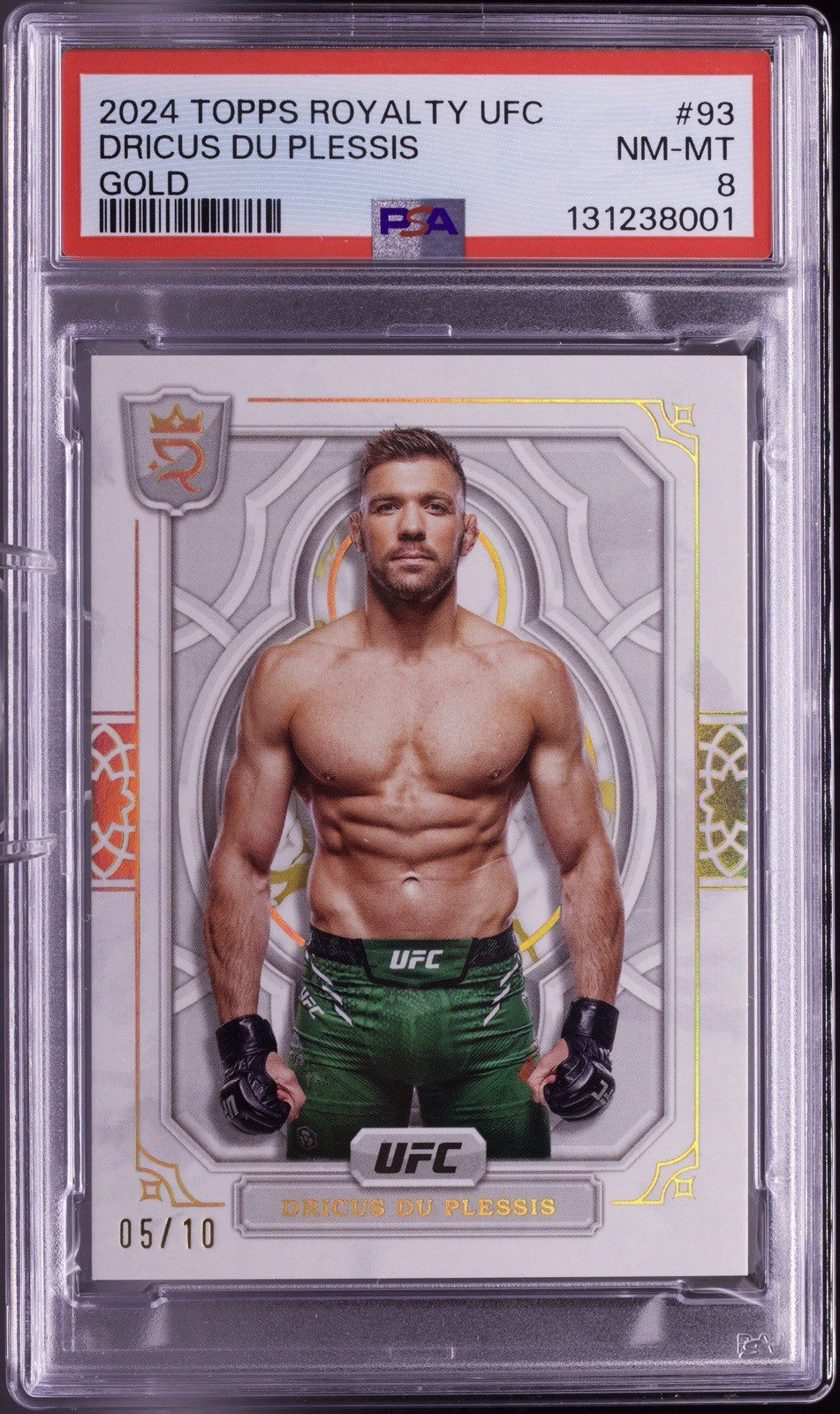 2024 Topps Royalty UFC Dricus Du Plessis Gold #93 /10 PSA 8 NM-MT Card