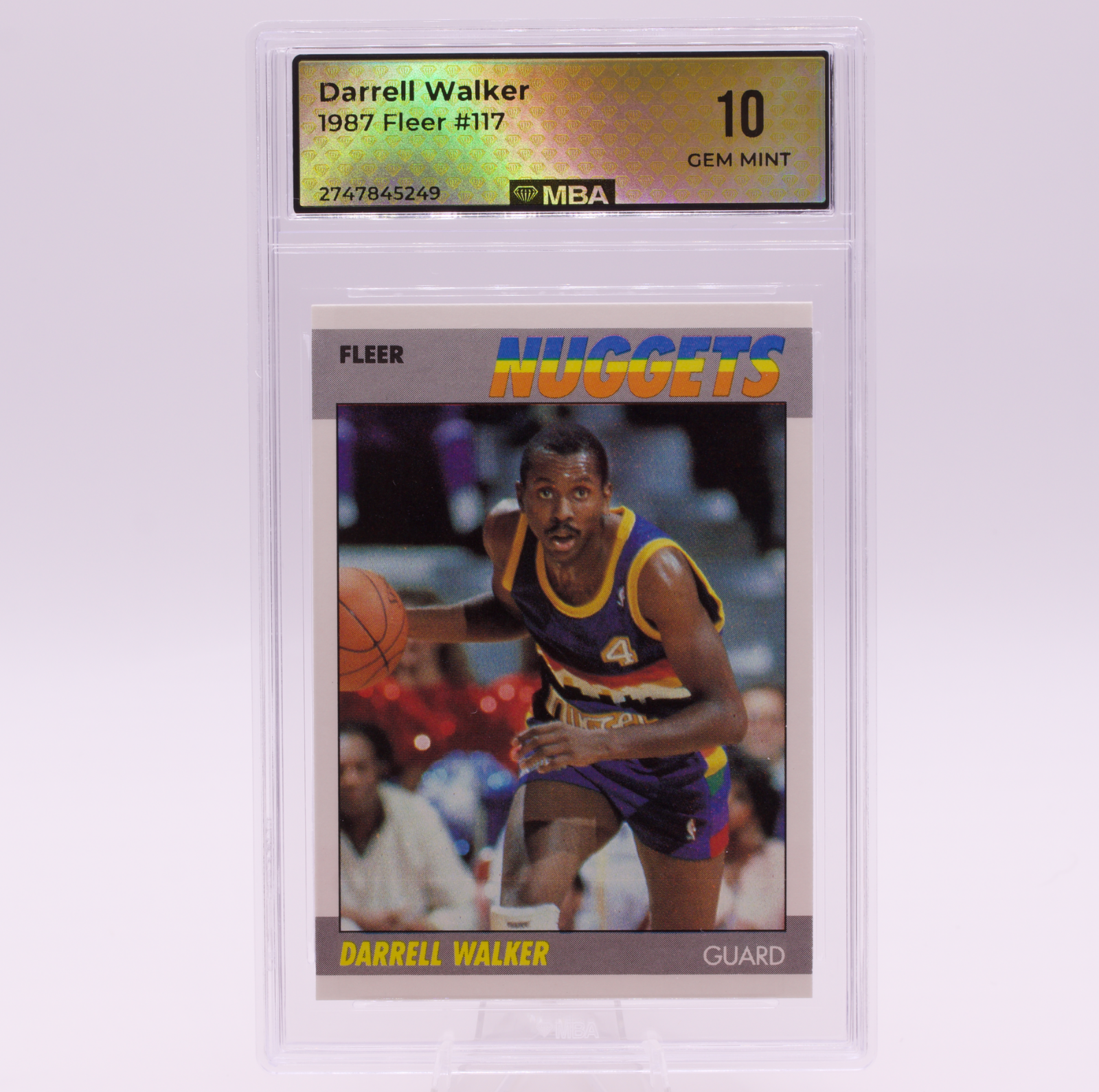 1987 Fleer Darrell Walker #117 MBA 10 GEM MINT Denver Nuggets