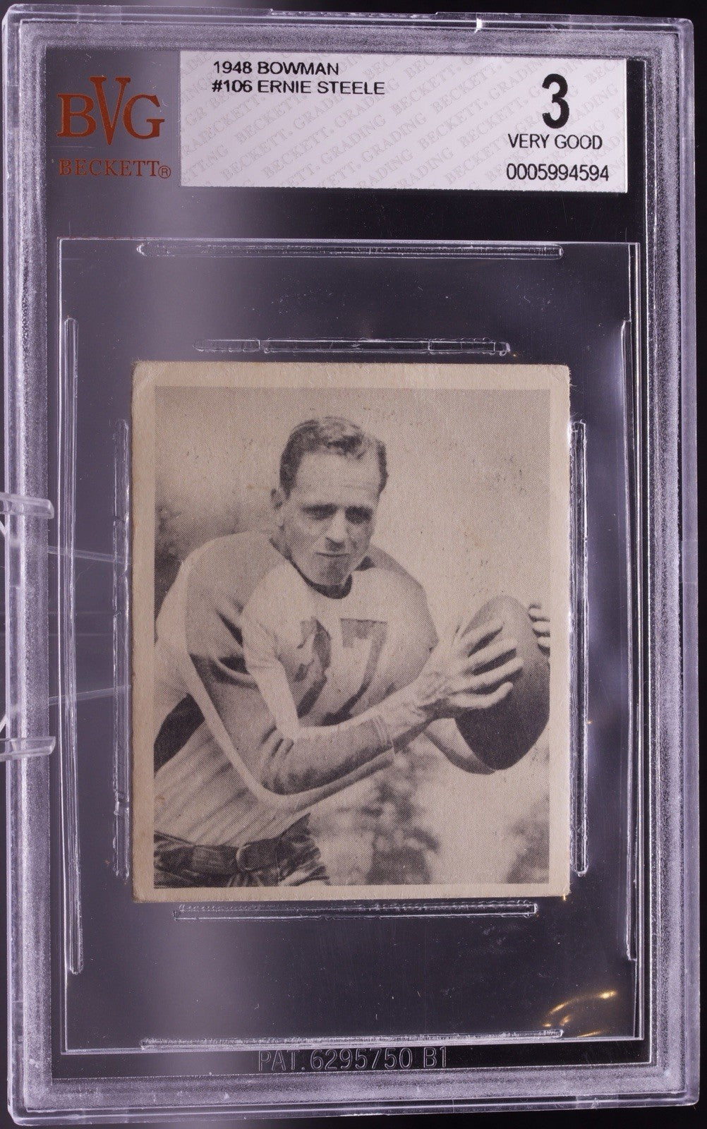 1948 Bowman #106 Ernie Steele Eagles RC BVG 3 Very Good Rookie Card