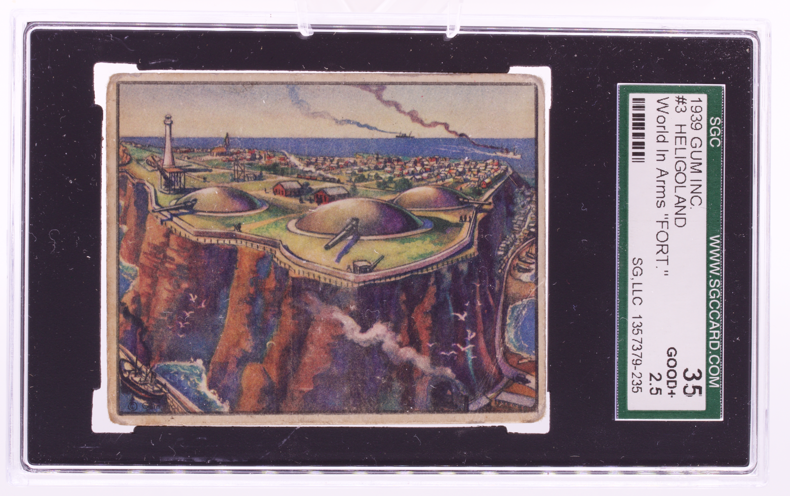 1939 Gum Inc World In Arms #3 Heligoland German Fort SGC 2.5 Good+ Pre-War WW2
