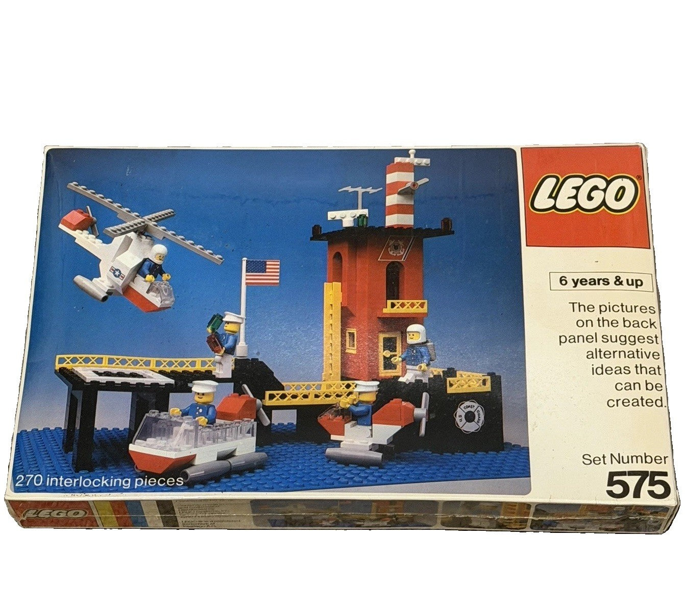 1978 LEGO Town Coast Guard Station 575 Vintage NEW Factory Sealed Cellophane