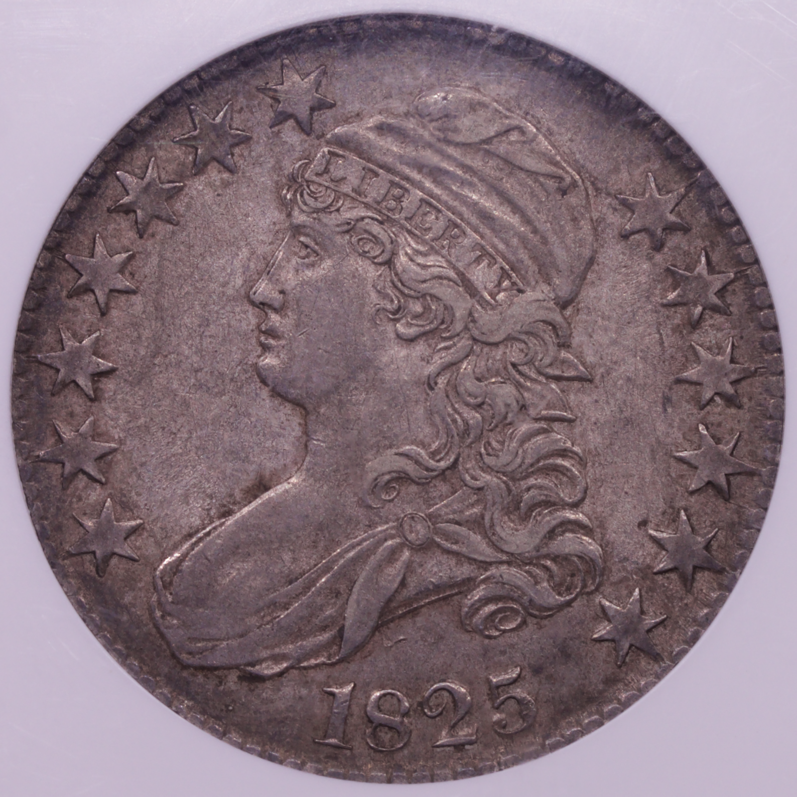 1825 50C Capped Bust Half Dollar NGC AU55 About Uncirculated Old Holder
