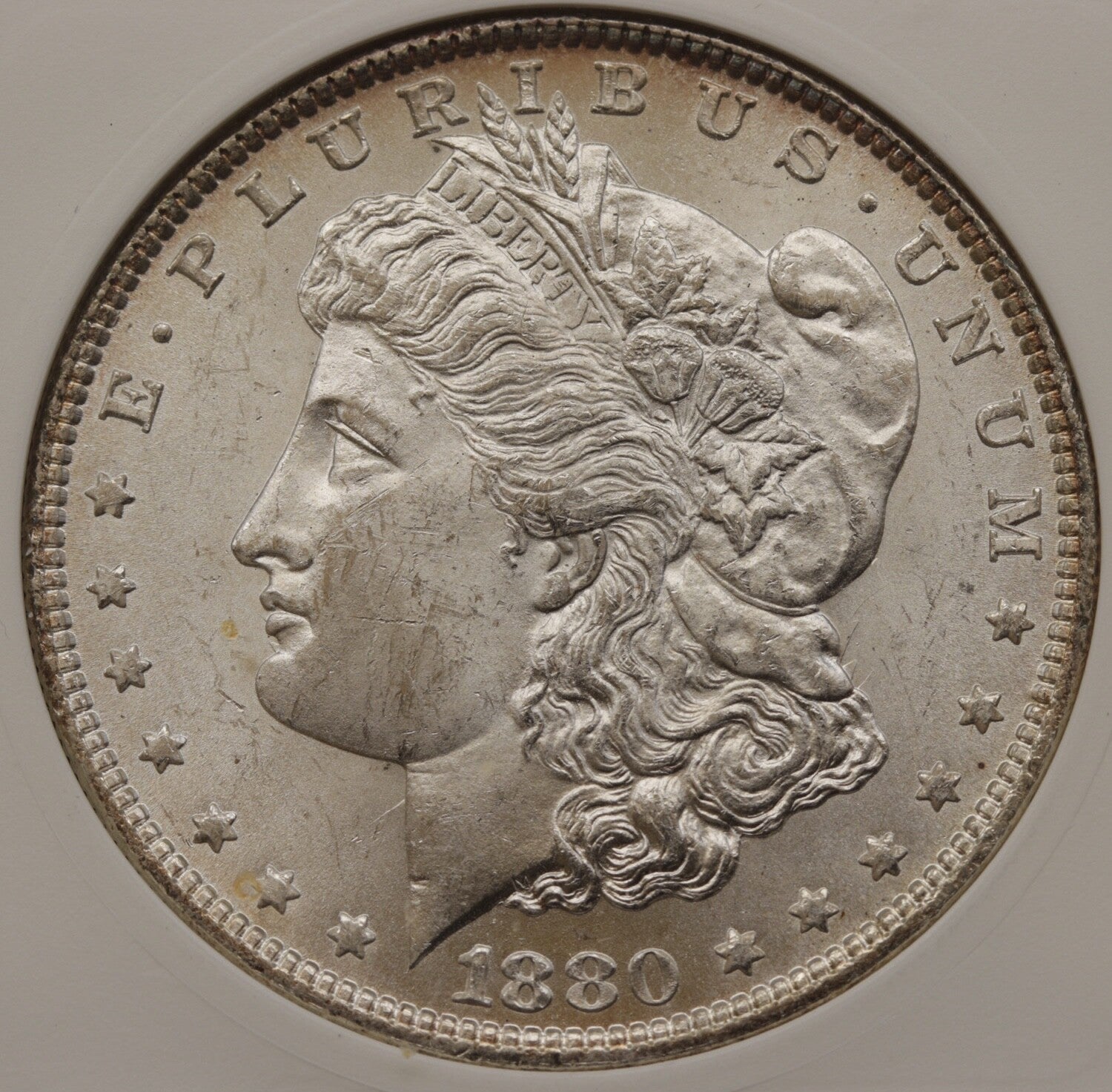 1880 8/7-O Morgan Silver Dollar ANACS MS62 Top 100 VAM-6A Overdate Variety Gem