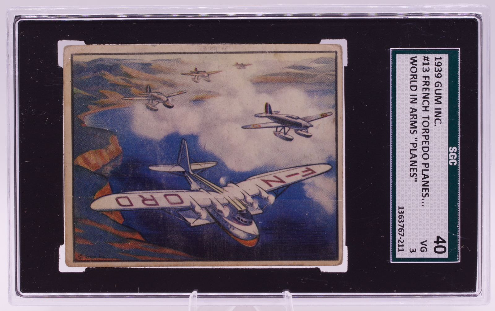 1939 Gum Inc #13 French Torpedo Planes Latecoere World in Arms SGC 3
