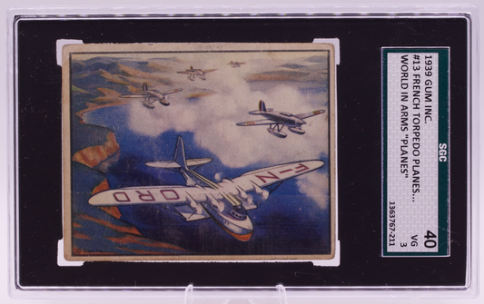 1939 Gum Inc #13 French Torpedo Planes Latecoere World in Arms SGC 3