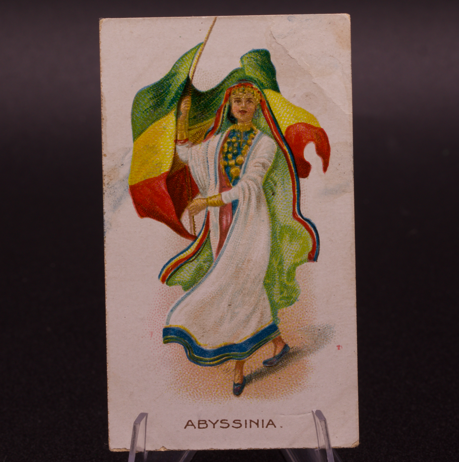 1908 Wills Flag Girls of All Nations Abyssinia No. 13 Capstan Navy Cut Cigarette