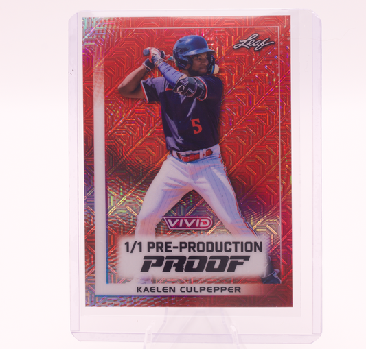 2026 Leaf Vivid Kaelen Culpepper 1/1 Pre-Production Proof Twins Rookie Card SS
