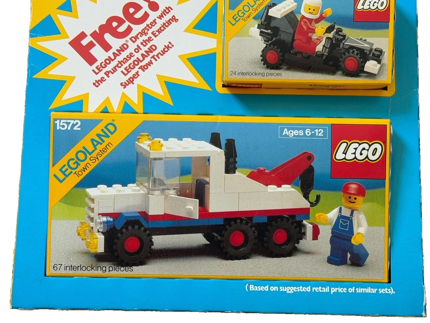 LEGO 1506 Main Street Value Pack Legoland Town 1528 Dragster + 1572 Tow Truck 