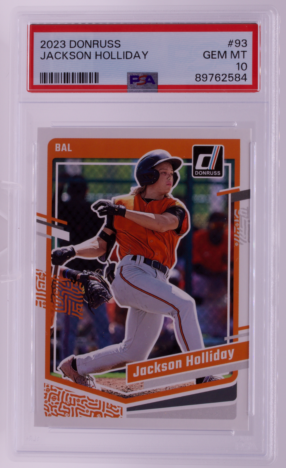 2023 Donruss #93 Jackson Holliday RC Baltimore Orioles PSA 10 GEM MT