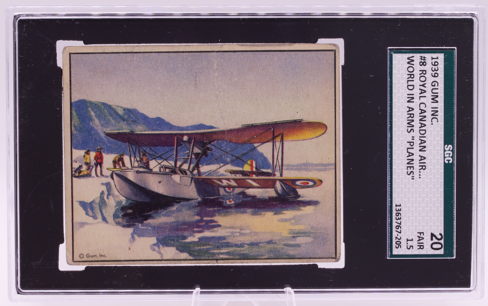 1939 Gum Inc World In Arms #8 Royal Canadian Air Force Vickers SGC 1.5 Fair WW2