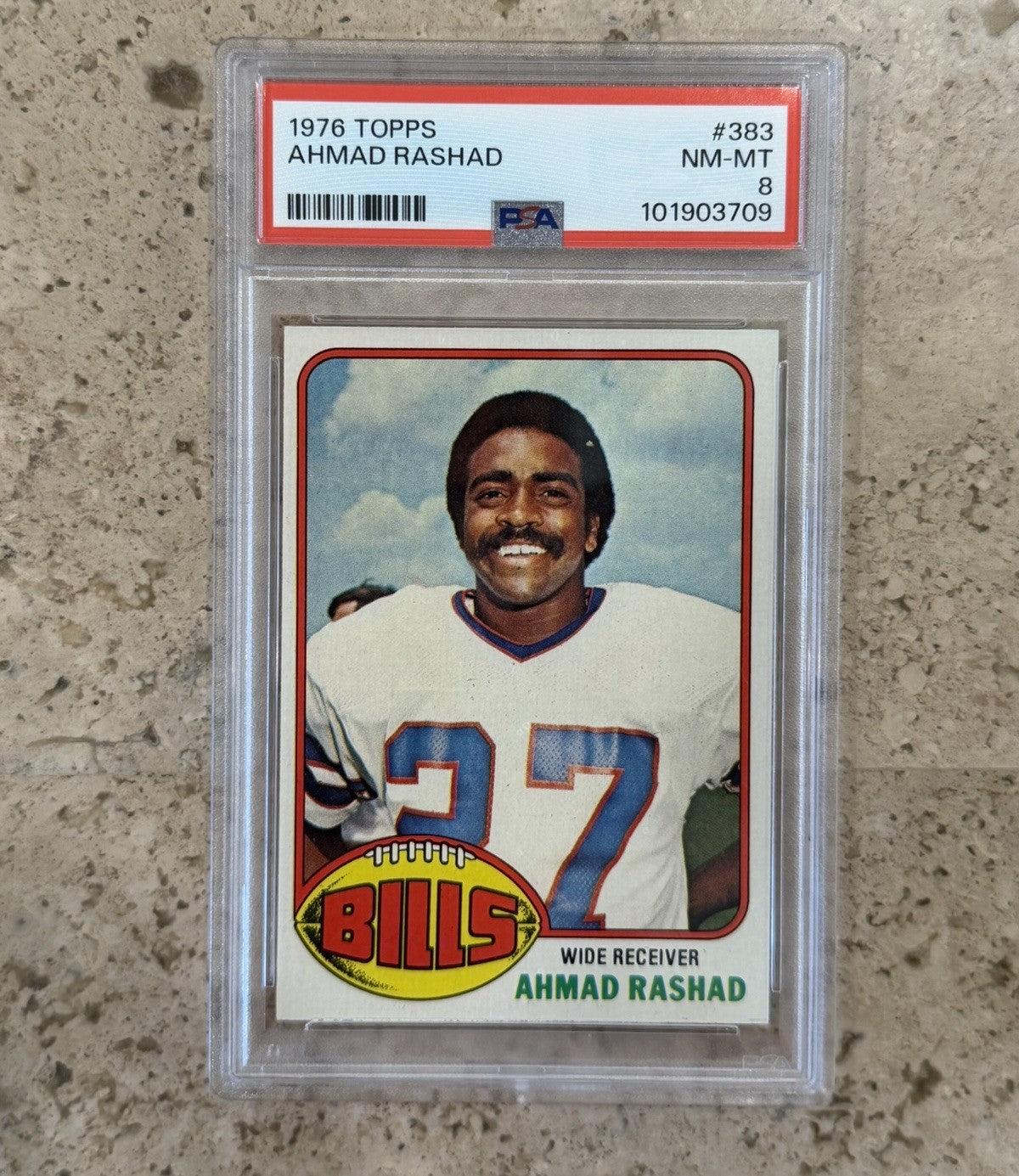 1976 Topps #383 Ahmad Rashad PSA 8 NM-MT Buffalo Bills Vintage Football Card