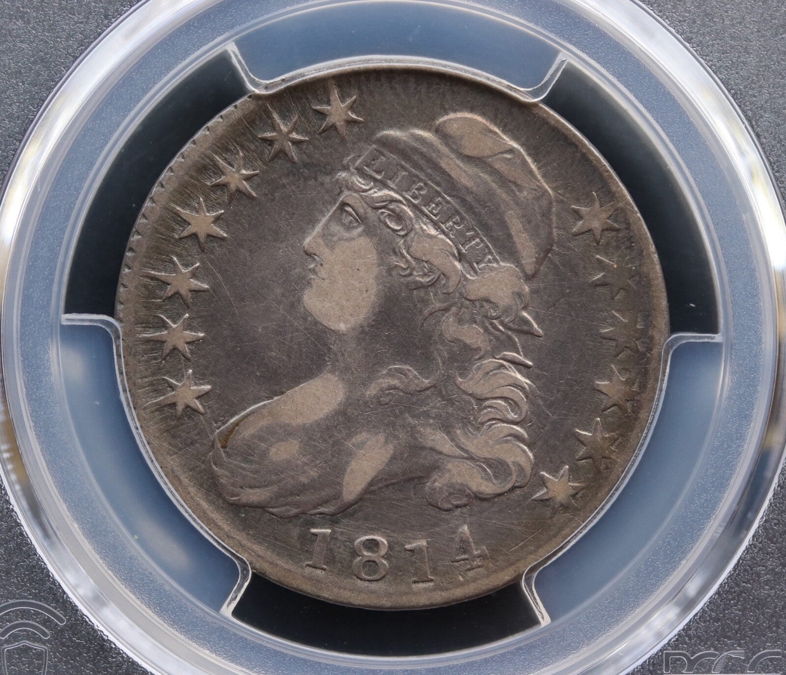 1814 Capped Bust Half Dollar E/A STATES VF Details PCGS Cleaned O-108a R1 50C