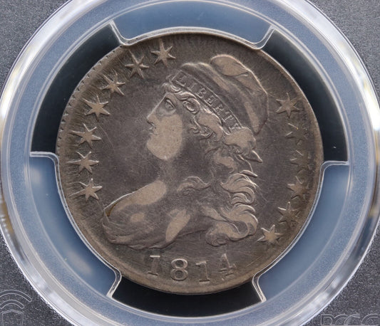 1814 Capped Bust Half Dollar E/A STATES VF Details PCGS Cleaned O-108a R1 50C