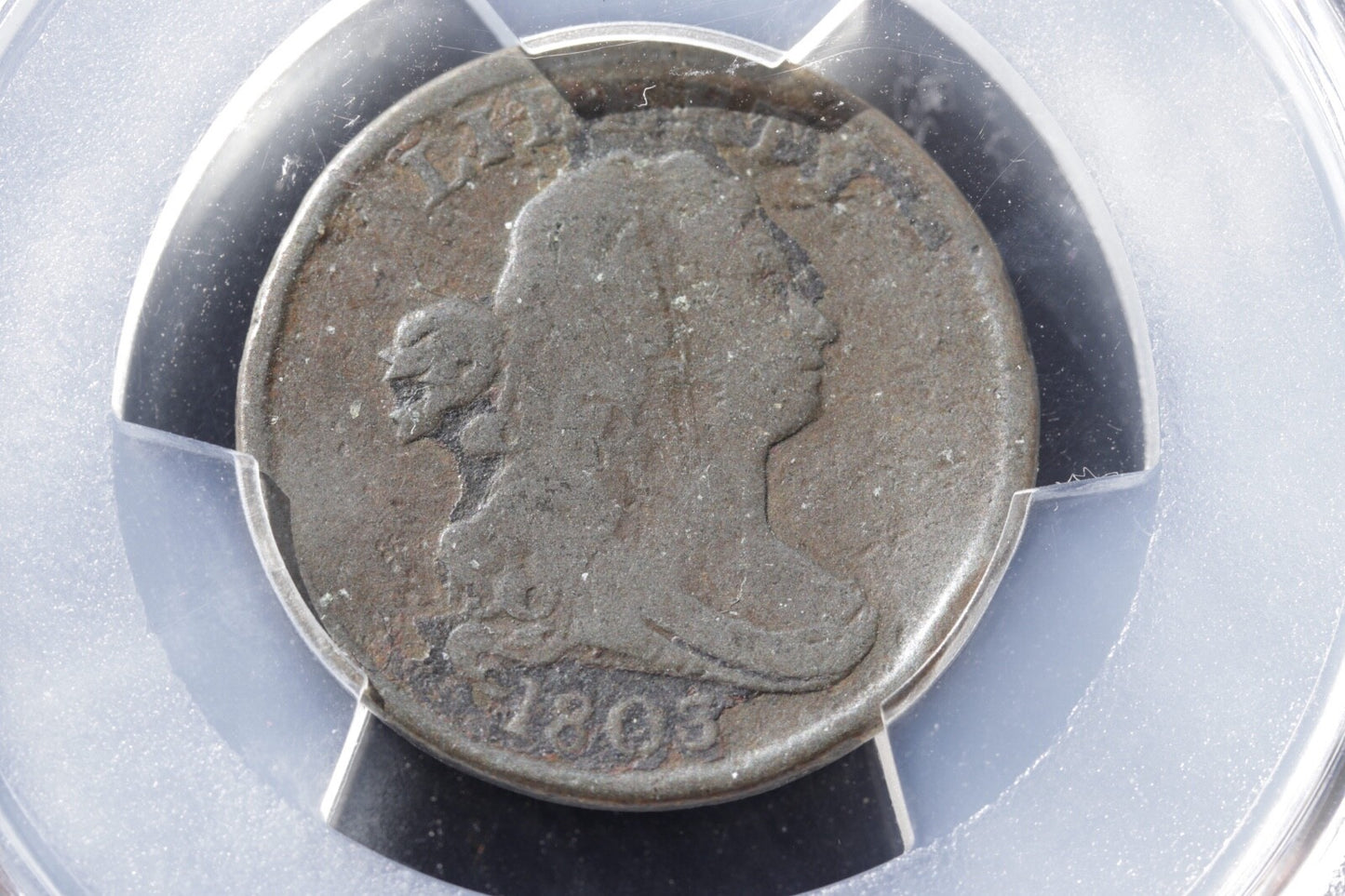 1803 Draped Bust Half Cent PCGS VG Details Environmental Damage Early US Coin
