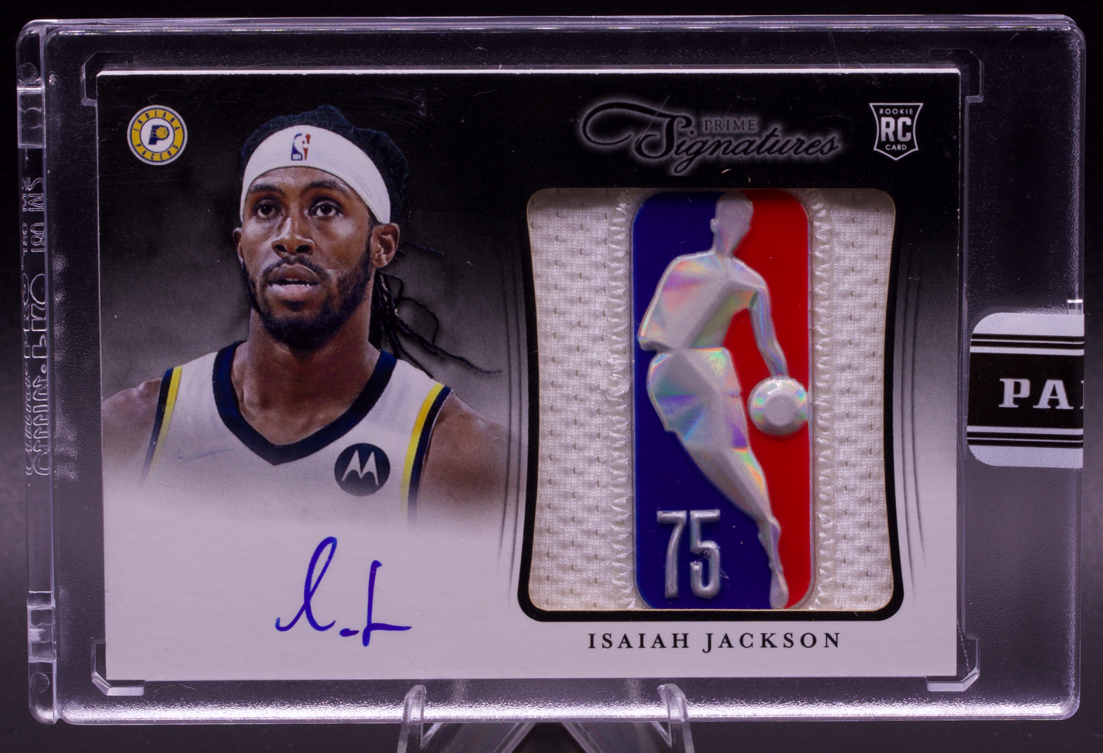 2021-22 Panini Instant Prime Signatures Isaiah Jackson ON-CARD LOGOMAN AUTO 1/1