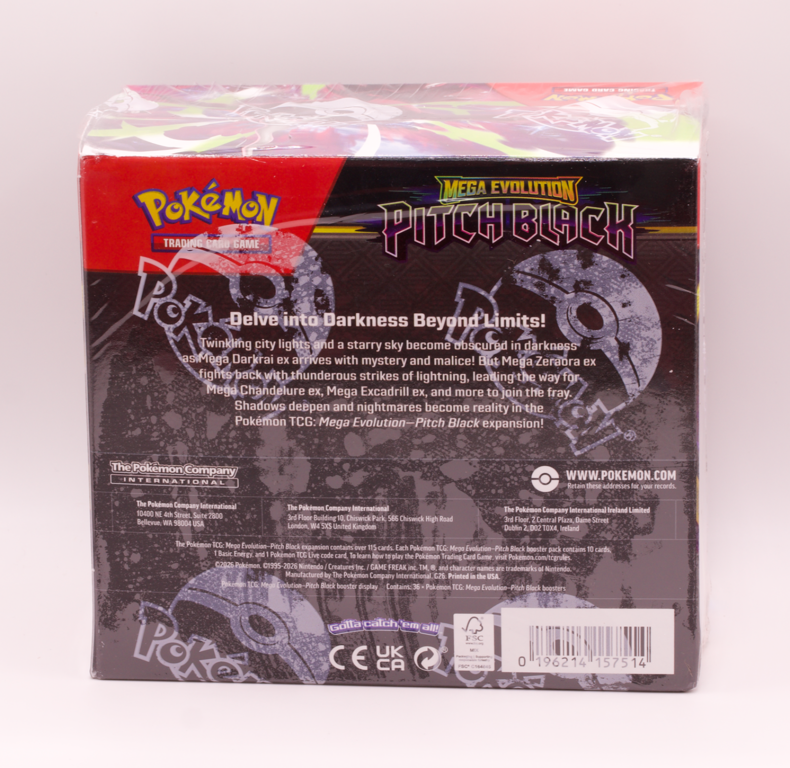 2026 Pokemon TCG Mega Evolution Pitch Black Booster Box 36 Packs Factory Sealed