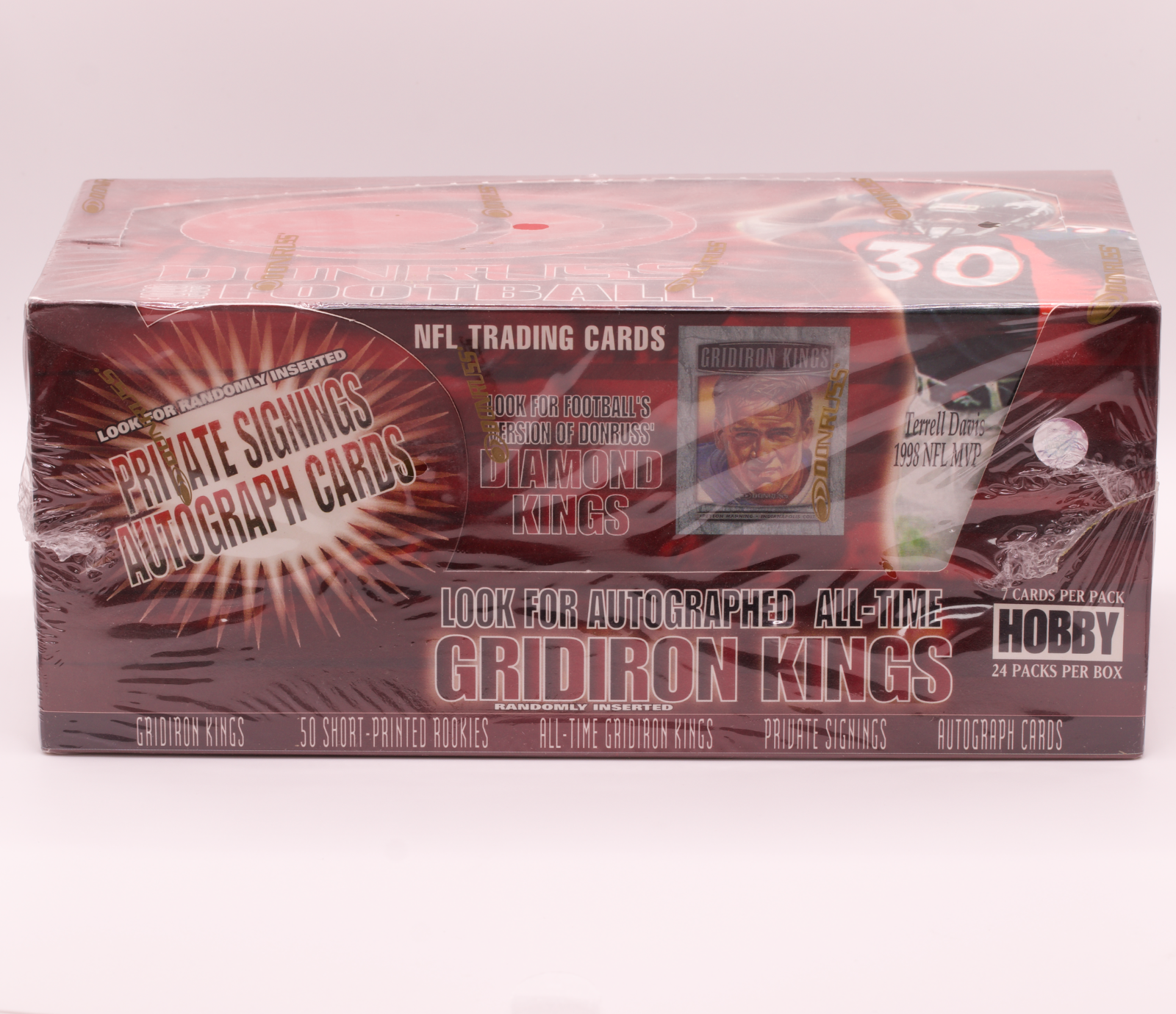 1999 Donruss Football Factory Sealed Hobby Box 24 Packs 7 Cards Per Pack NFL