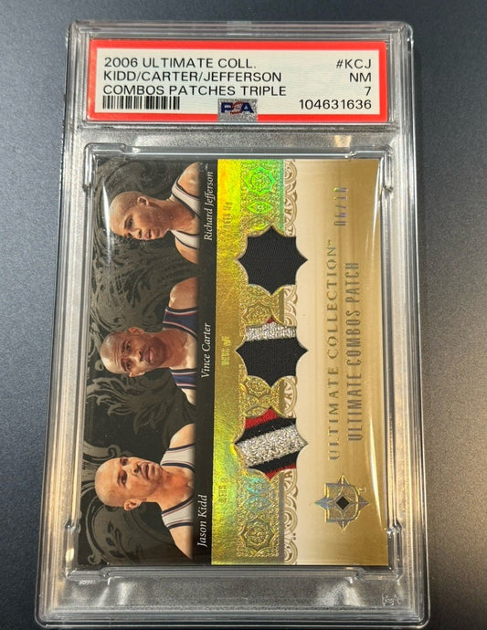 2006 Ultimate Combos Patch /10 Kidd Carter Jefferson • PSA 7 • Triple Game-Used