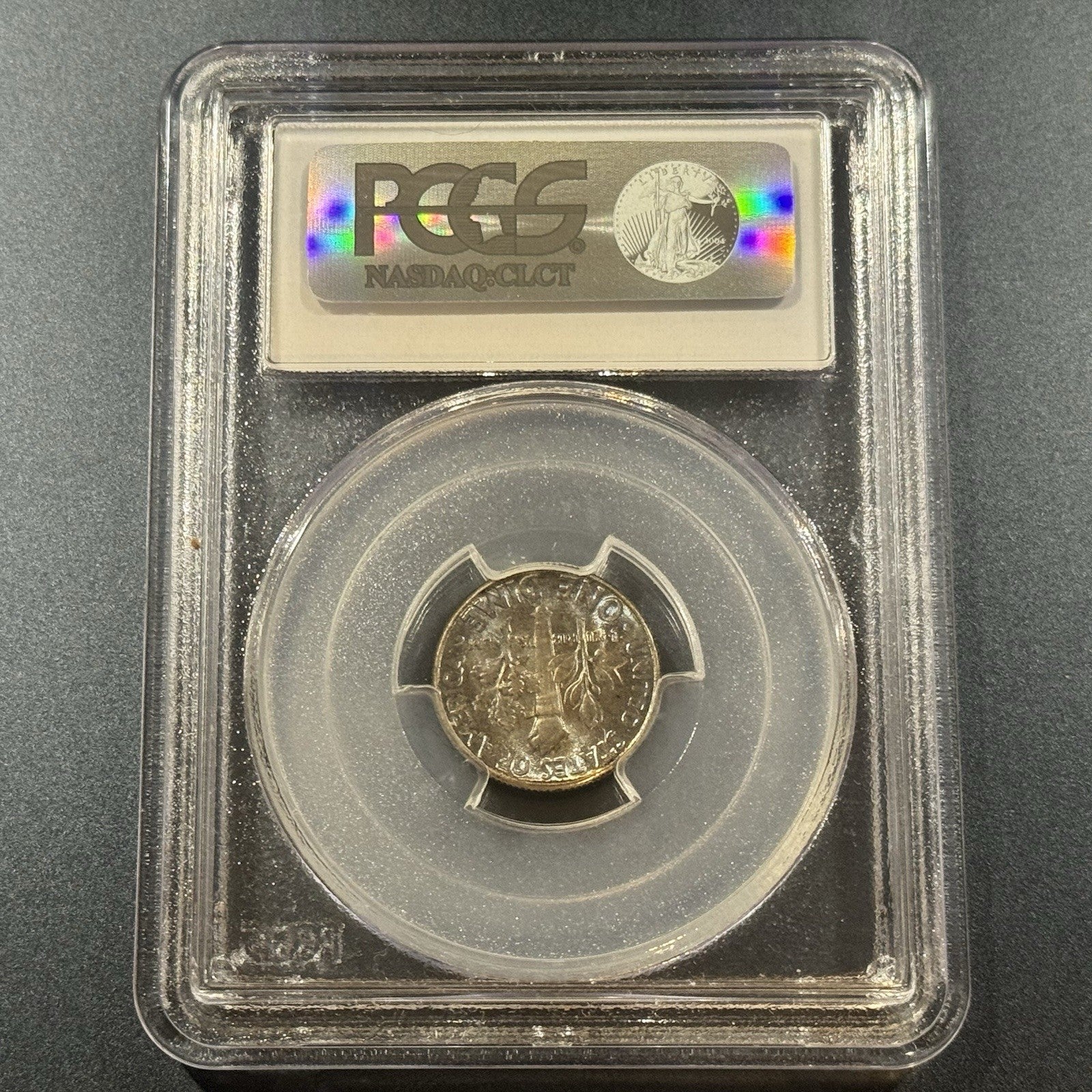 1956 Roosevelt Dime PCGS MS66 • Violet-Blue Toned • Brilliant Type Coin