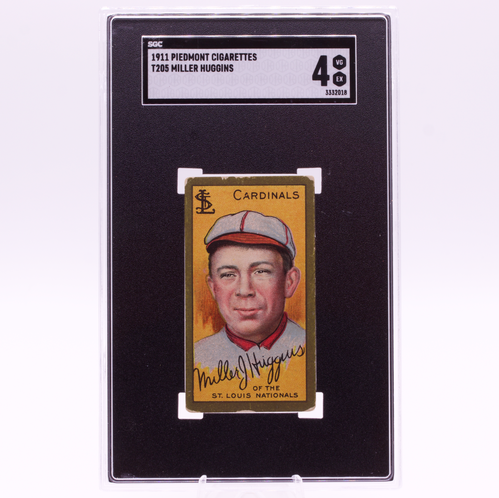 1911 T205 Gold Border Miller Huggins SGC 4 Piedmont HOF Yankees Legend Tobacco