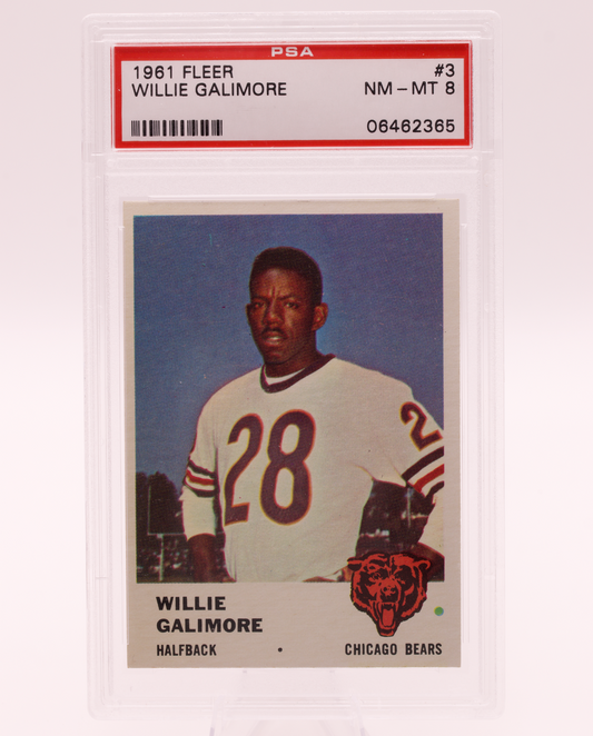 1961 Fleer #3 Willie Galimore PSA 8 NM-MT Chicago Bears Florida A&M Halfback