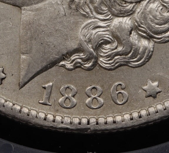 1886-O Morgan Silver Dollar PCGS AU55 Gold Shield Semi-Key Date Rare Collectible