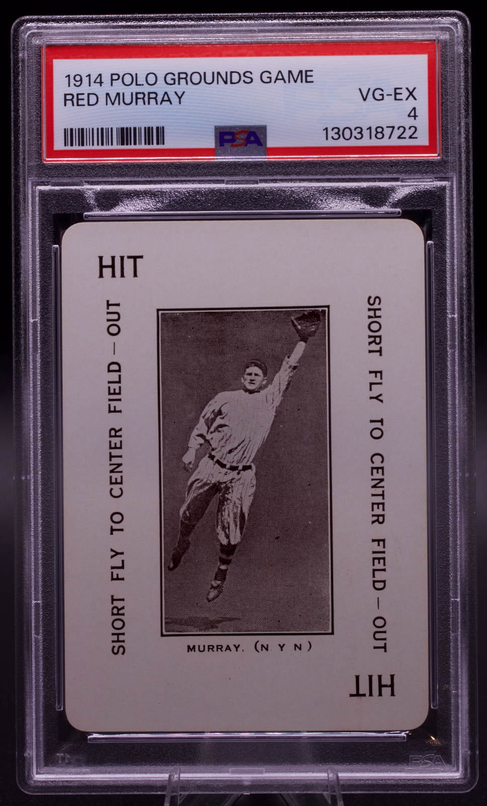 1914 Polo Grounds Game Red Murray PSA VG-EX 4 New York Giants