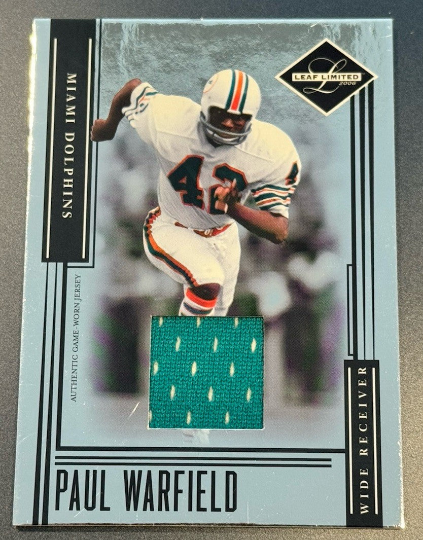 2006 Leaf Limited Paul Warfield Game-Worn Jersey /50 Dolphins • HOF WR