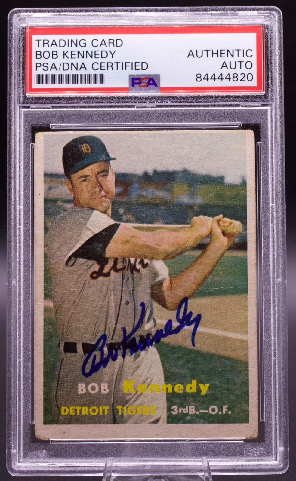 1957 Topps Bob Kennedy #149 PSA Authentic Auto Signed Detroit Tigers Vintage