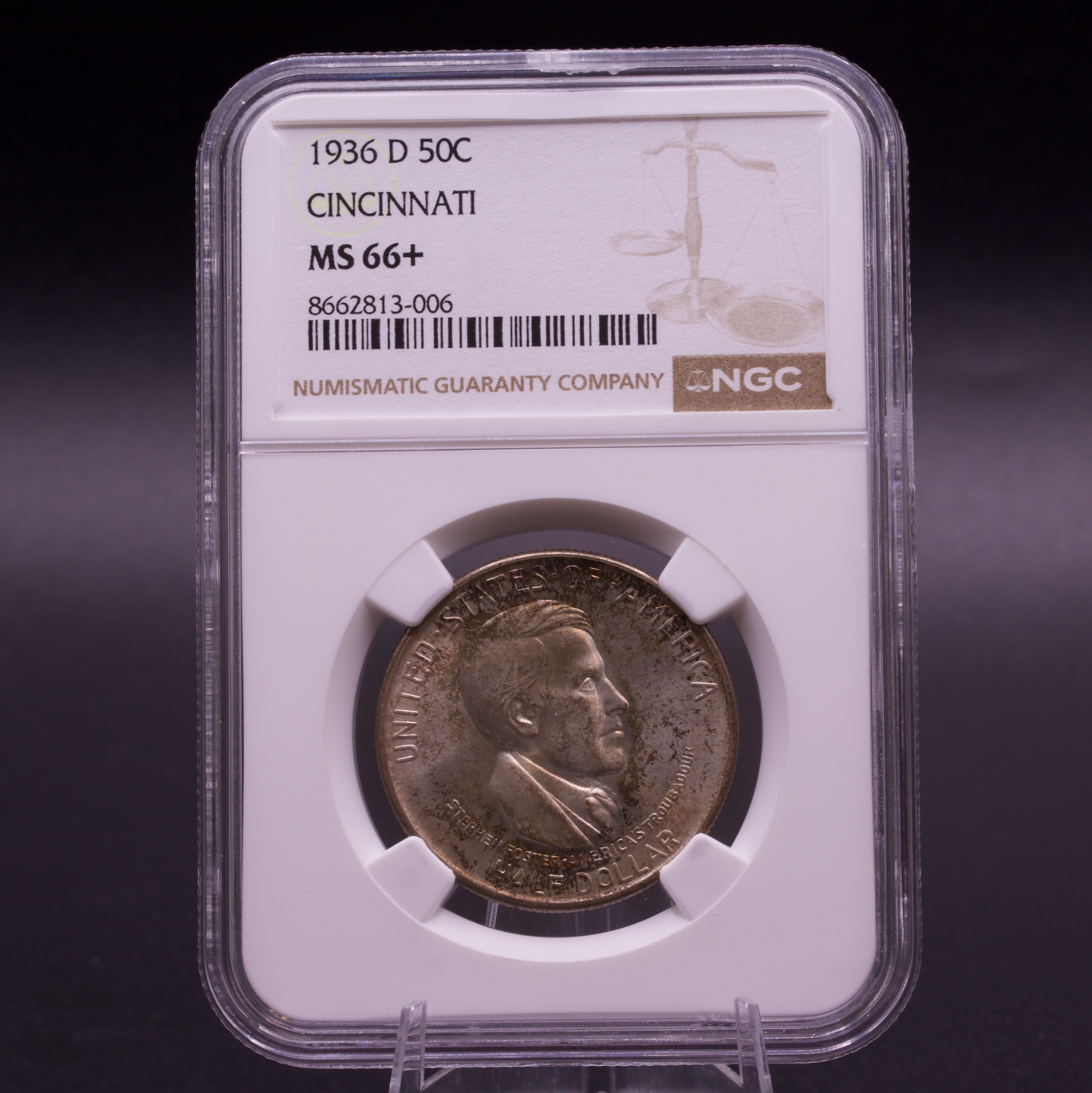 1936-D Cincinnati Commemorative Half Dollar NGC MS66+