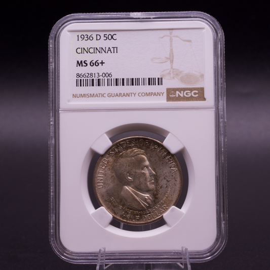1936-D Cincinnati Commemorative Half Dollar NGC MS66+