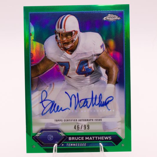 2024 Topps Chrome Autograph Variation Bruce Matthews /99 Houston Oilers Auto