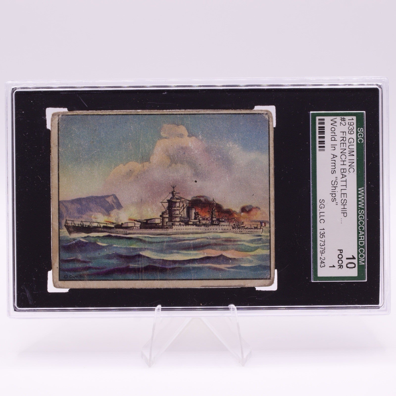 1939 Gum Inc R173 World in Arms Ships #2 French Battleship Dunkerque NON34