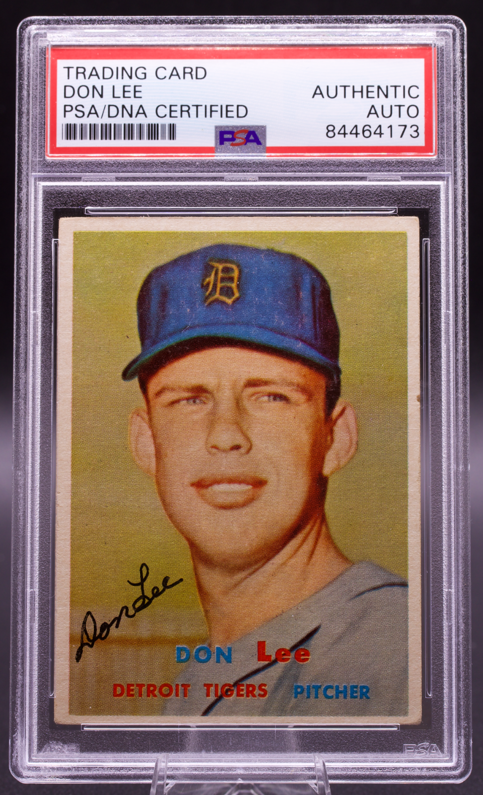 1957 Topps Don Lee #379 PSA Authentic Auto Signed Detroit Tigers Vintage