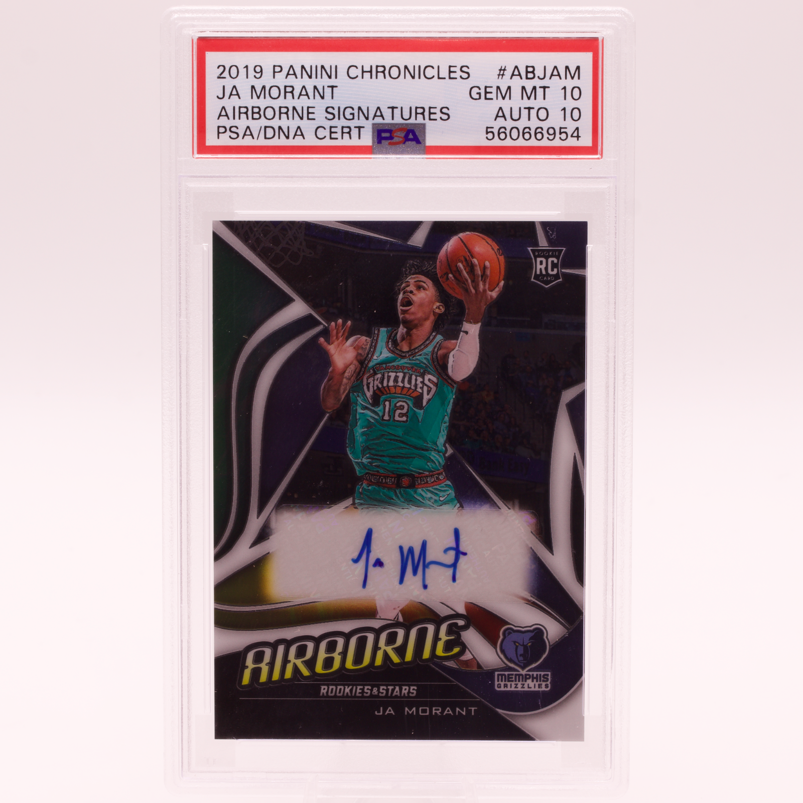 Ja Morant 2019 Chronicles Airborne Signatures RC Auto /99 PSA 10 Auto 10 GEM MT