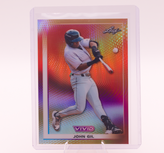 2026 Leaf Vivid John Gil #97 Gold Prizm /10 Baseball Rookie Card Yankees SS