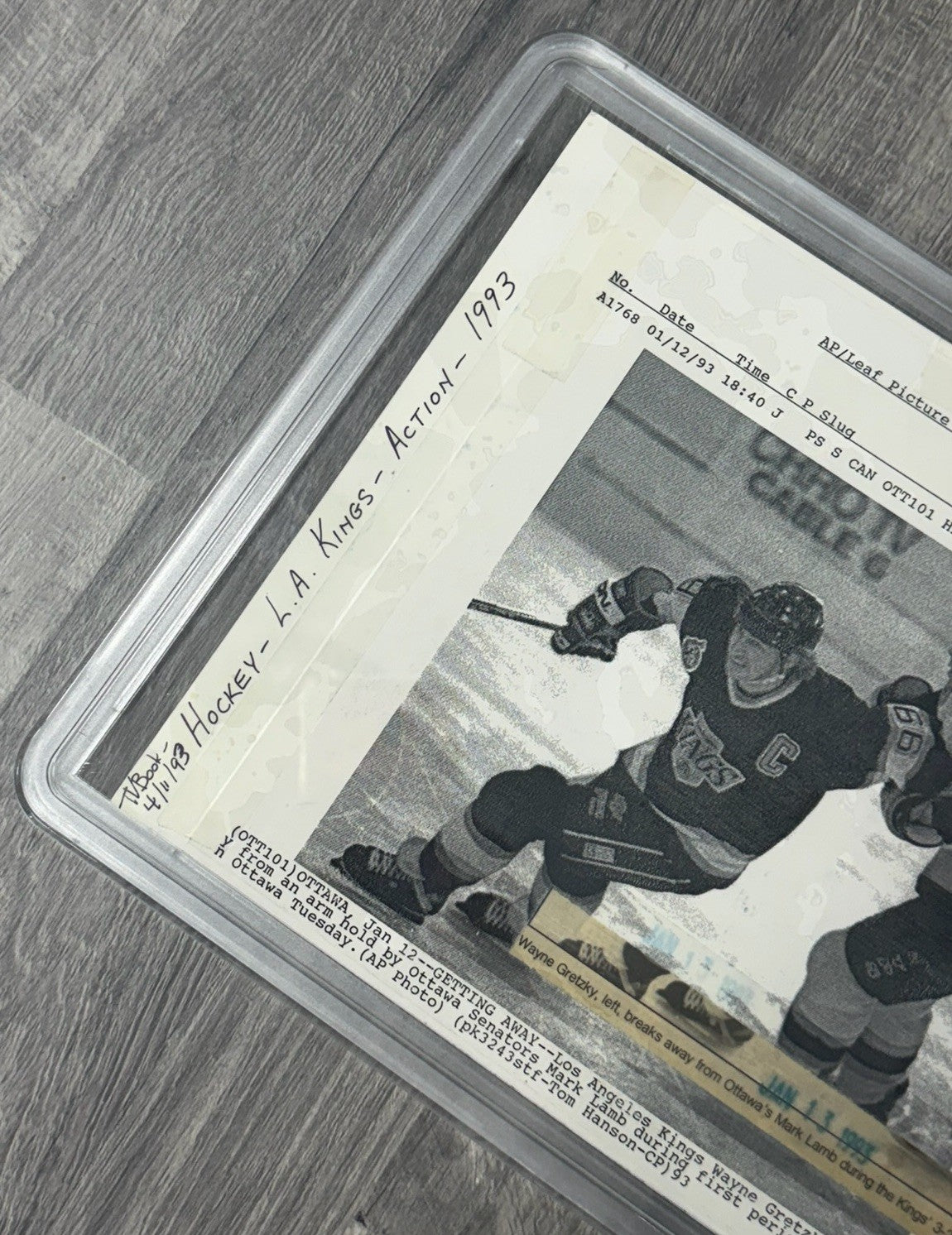 1993 Wayne Gretzky Mark Lamb PSA Authentic Type III News Service Photo AP